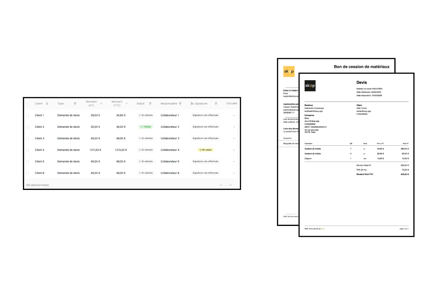 Documents administratifs Skop